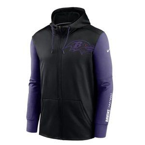 Nike NFL Baltimore Ravens Full Zip Therma Hoodie Size LARGE NWT